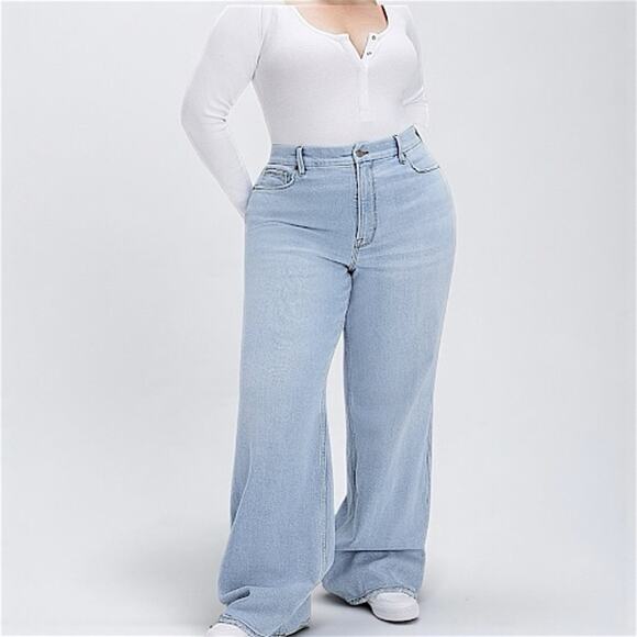Good American - Good Skate High-Rise Wide-Leg Jeans, Plus Size 20 / 34” inseam - Picture 12 of 12